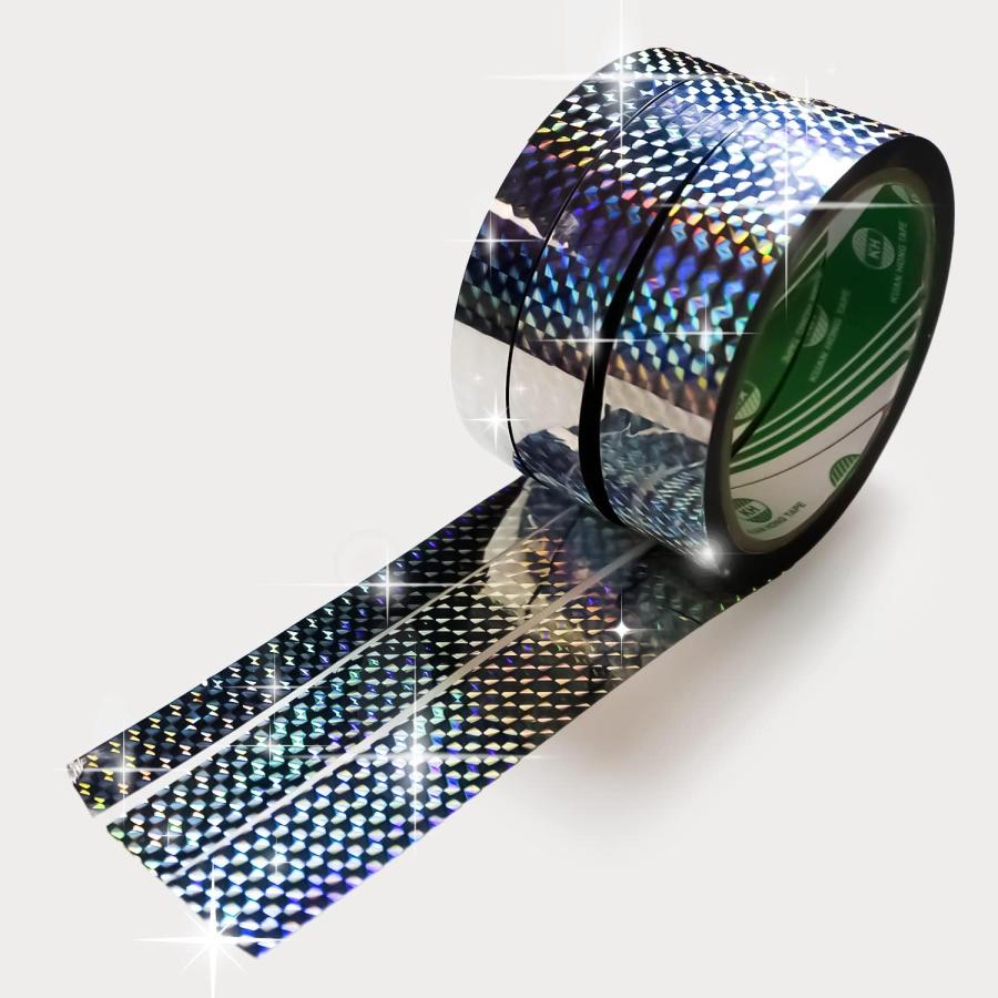 きらきらぷんぷん丸 ホログラムテープ 【シルバー】 銀 粘着あり