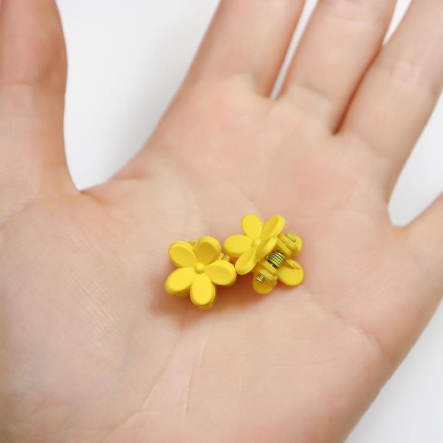 9個セット　新品未使用　ヘアクリップイエロー系 きらきらぷんぷん丸 ヘアクリップ ミニ 花【イエロー】黄色 小さめ