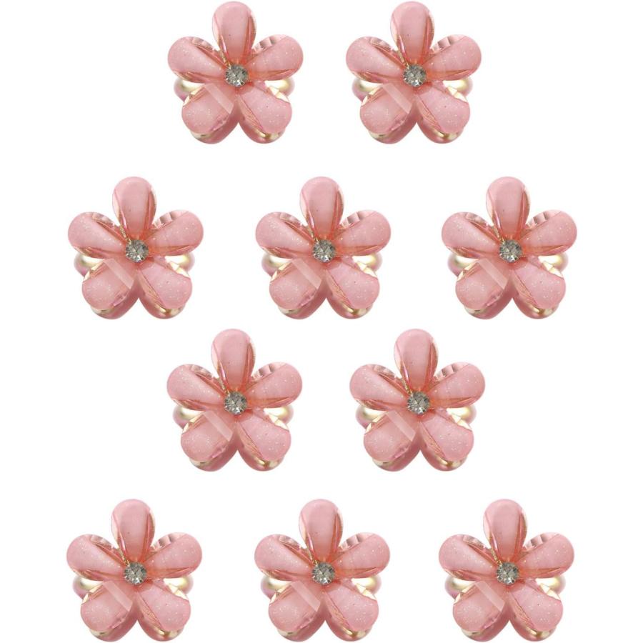 きらきらぷんぷん丸 ヘアクリップ ミニ 小さめ 花 ラインストーン