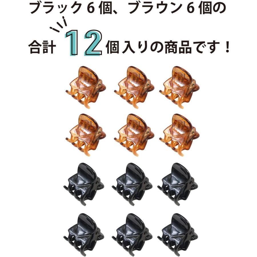 きらきらぷんぷん丸 ミニ ヘアクリップ 14x16mm 12個セット ブラック