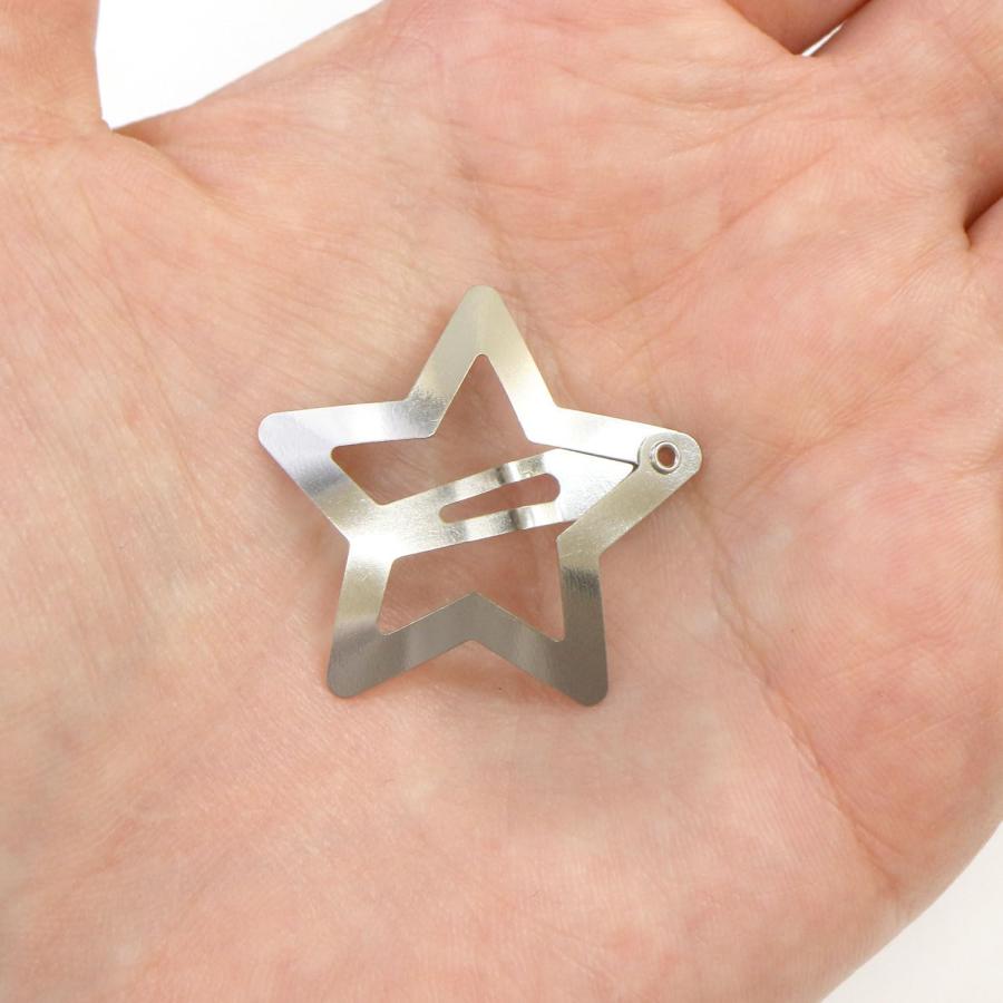 きらきらぷんぷん丸 ヘアクリップ パッチンピン 星 五芒星 33mm 20個