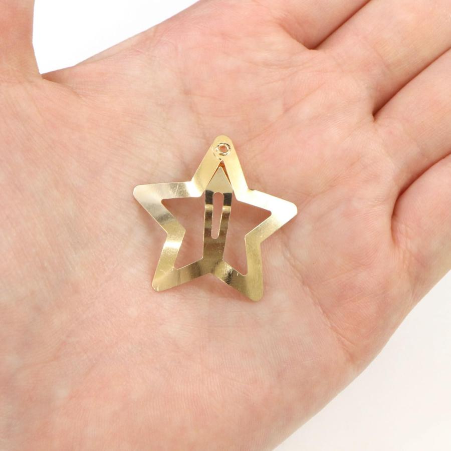 きらきらぷんぷん丸 ヘアクリップ パッチンピン 星 五芒星 33mm 20個