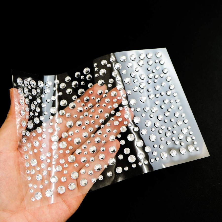 ラインストーンシール(デコシール) ジュエリータイプ 3〜6ミリ【シルバー】1シート ネイル DIY クリスタル 手芸 ハンドメイド  080 | きらきらぷんぷん丸 | 05