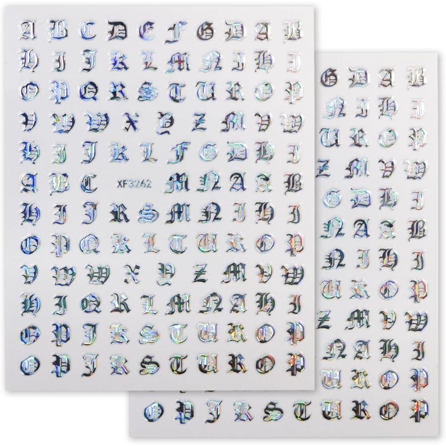 きらきらぷんぷん丸 ネイルシール アルファベット カリグラフィー 英語