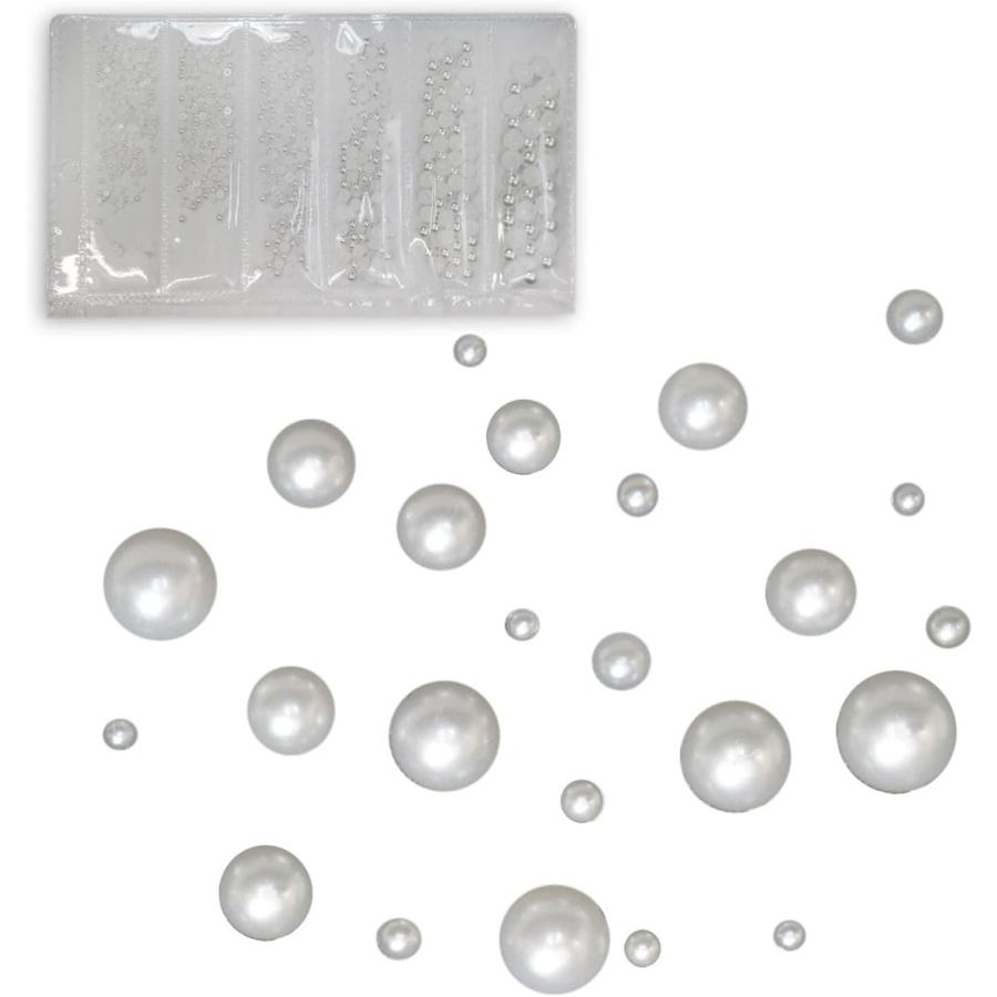 きらきらぷんぷん丸 ネイルパーツ 半円パール【ホワイト】白 6サイズ