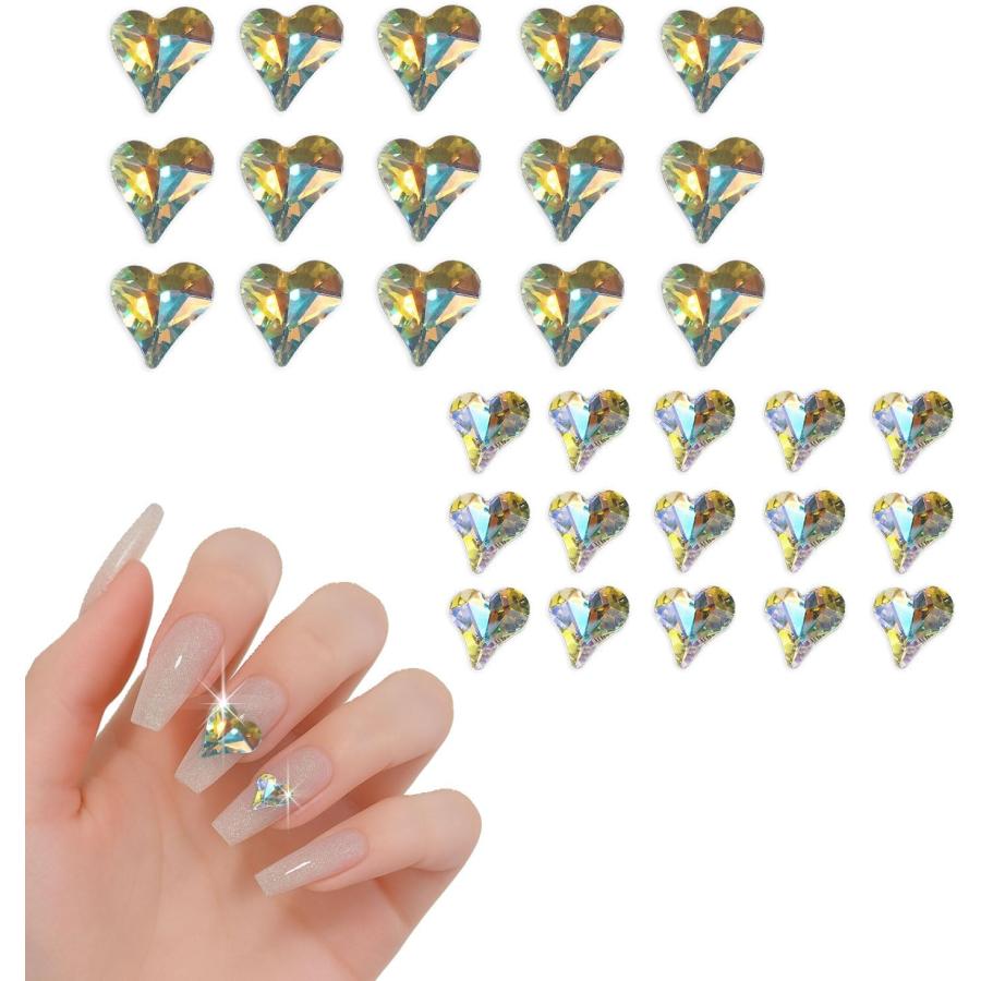 きらきらぷんぷん丸 ネイルパーツ ハート 【オーロラクリスタル】 大