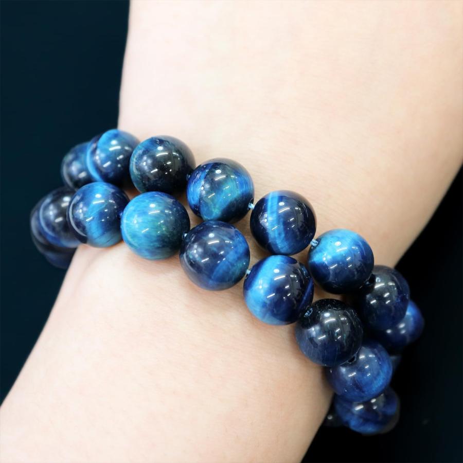 きらきらぷんぷん丸 【天然石】マリンブルータイガーアイ ブレスレット