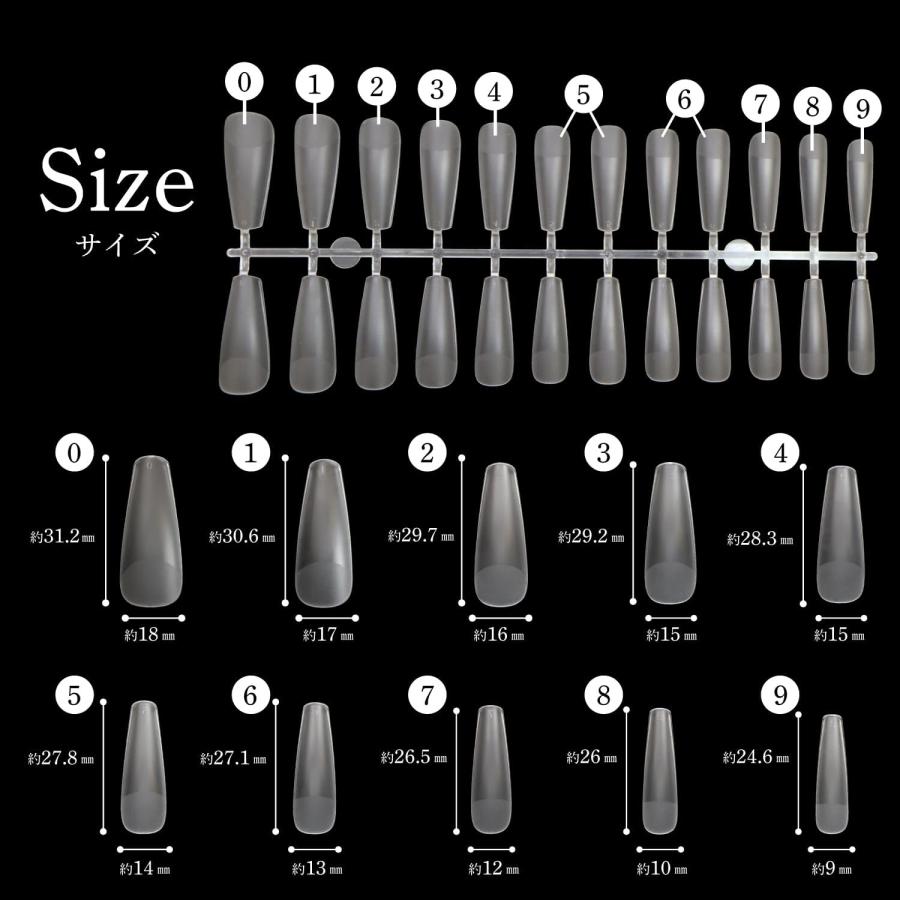 きらきらぷんぷん丸 ネイルチップ ロングバレリーナ 240枚 10サイズ