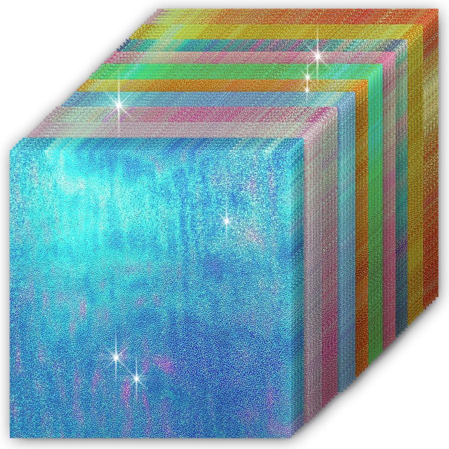 きらきらぷんぷん丸 折り紙 50枚入り 10色 20cm角 オーロラカラー 光沢