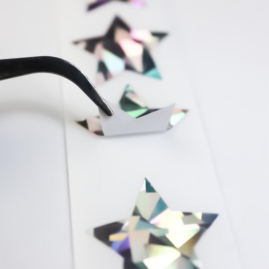 きらきらぷんぷん丸 オーロラロールシール 銀 シルバー 星シール