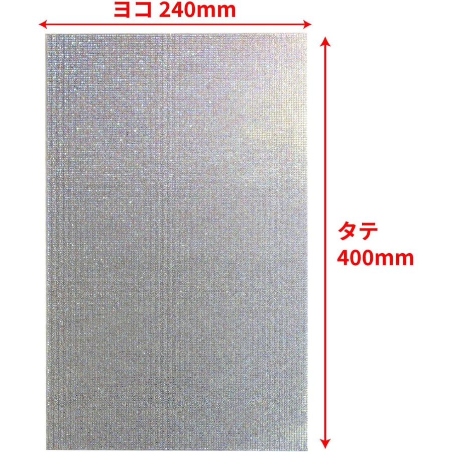 ラインストーンシール 粘着あり デコレーション スマホ シート ステッカー A4大きめサイズ 【オーロラ】1シート 240x400mm  S002 | きらきらぷんぷん丸 | 01