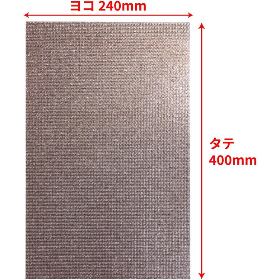 ラインストーンシール 粘着あり デコレーション スマホ シート ステッカー A4大きめサイズ 【ライトピーチ】1シート 240x400mm  S003 | きらきらぷんぷん丸 | 01