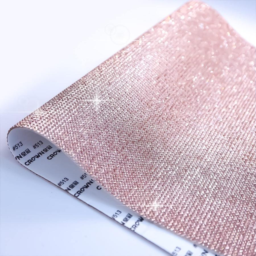 ラインストーンシール 粘着あり デコレーション スマホ シート ステッカー A4大きめサイズ 【ライトピーチ】1シート 240x400mm  S003 | きらきらぷんぷん丸 | 05