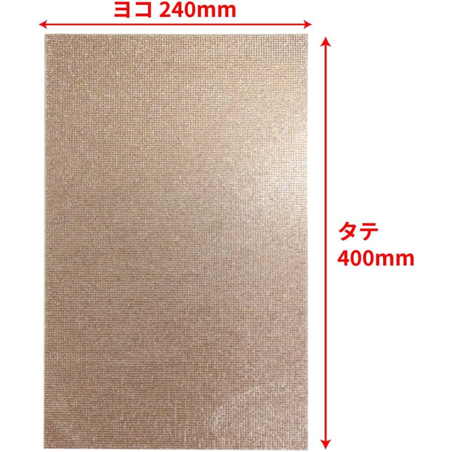 ラインストーンシール 粘着あり スマホ シート ステッカー A4大きめサイズ 【ライトゴールド】1シート 240x400mm  S004 | きらきらぷんぷん丸 | 01