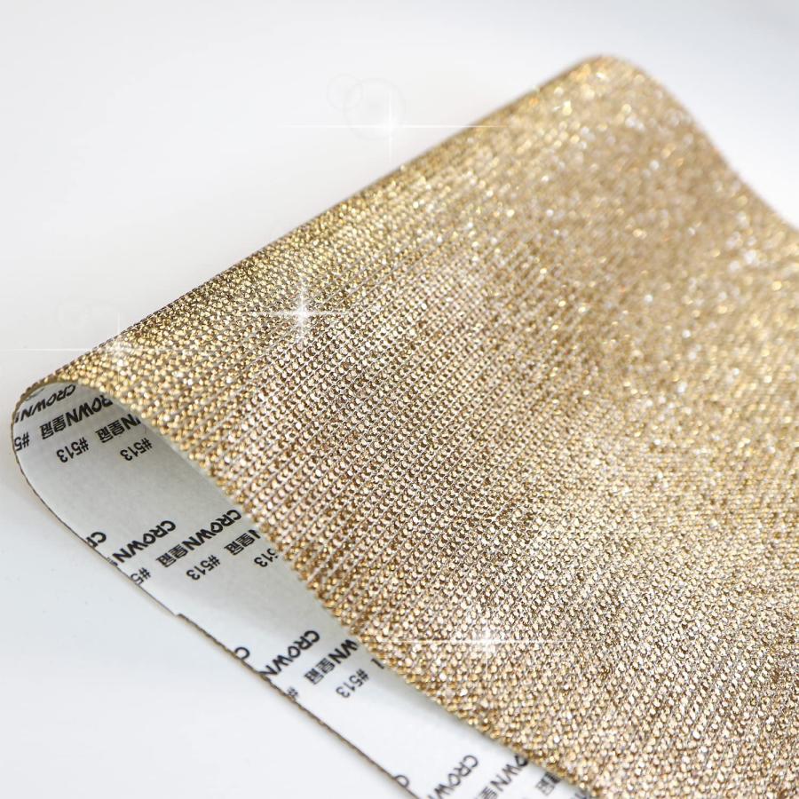 ラインストーンシール 粘着あり スマホ シート ステッカー A4大きめサイズ 【ライトゴールド】1シート 240x400mm  S004 | きらきらぷんぷん丸 | 05