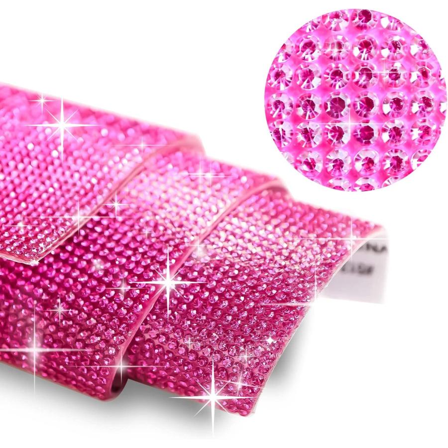 ラインストーンシール 粘着あり デコレーション スマホ シート ステッカー A4大きめサイズ 【ローズ】1シート 240x400mm  S009 | きらきらぷんぷん丸