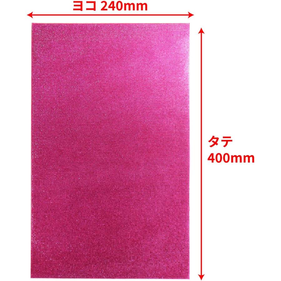 ラインストーンシール 粘着あり デコレーション スマホ シート ステッカー A4大きめサイズ 【ローズ】1シート 240x400mm  S009 | きらきらぷんぷん丸 | 01