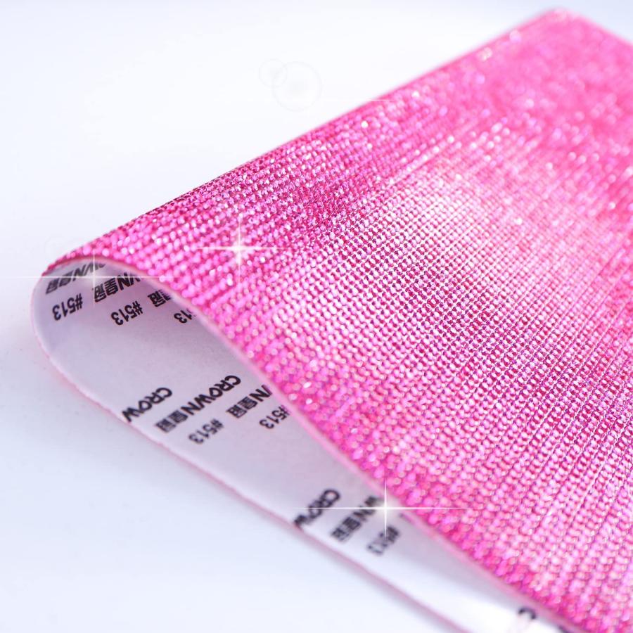 ラインストーンシール 粘着あり デコレーション スマホ シート ステッカー A4大きめサイズ 【ローズ】1シート 240x400mm  S009 | きらきらぷんぷん丸 | 05