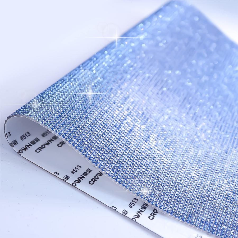 ラインストーンシール 粘着あり デコレーション スマホ シート ステッカー A4大きめサイズ 【サファイア】1シート 240x400mm  S012 | きらきらぷんぷん丸 | 05