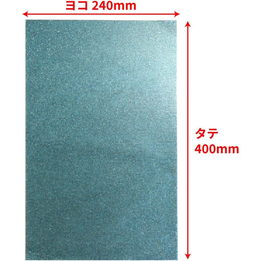 ラインストーンシール 粘着あり デコレーション スマホ シート ステッカー A4大きめサイズ 【アクアマリン】1シート 240x400mm  S015 | きらきらぷんぷん丸 | 01