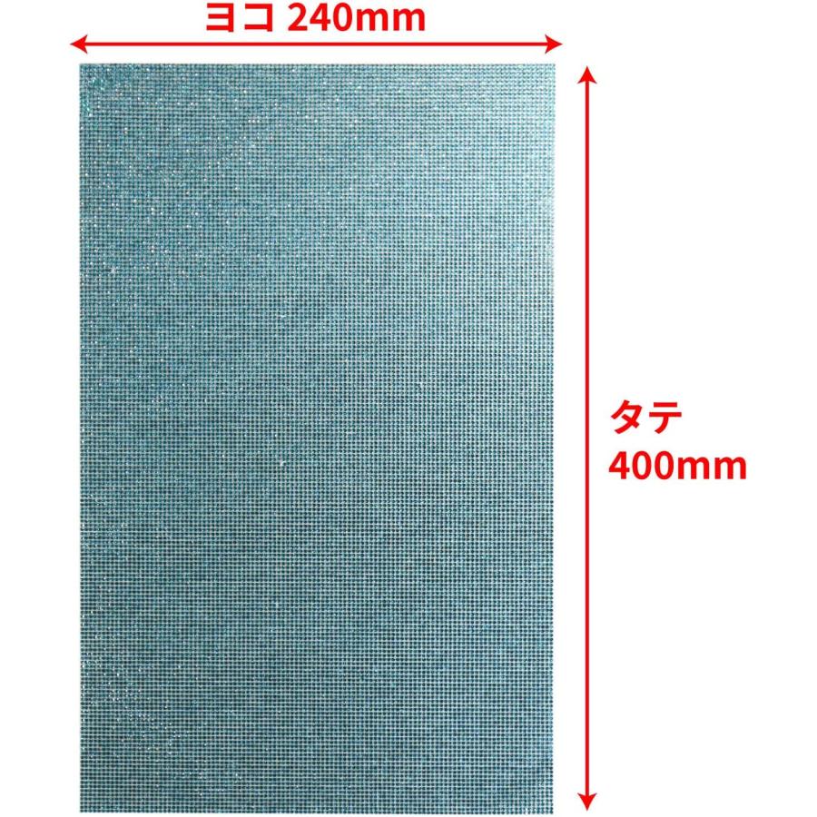 ラインストーンシール 粘着あり シート ステッカー A4大きめサイズ 【エメラルドグリーン】1シート 240x400mmS016 | きらきらぷんぷん丸 | 01