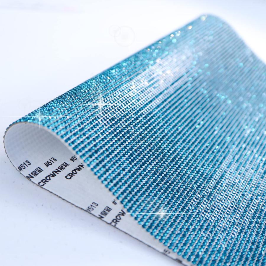 ラインストーンシール 粘着あり シート ステッカー A4大きめサイズ 【エメラルドグリーン】1シート 240x400mmS016 | きらきらぷんぷん丸 | 05