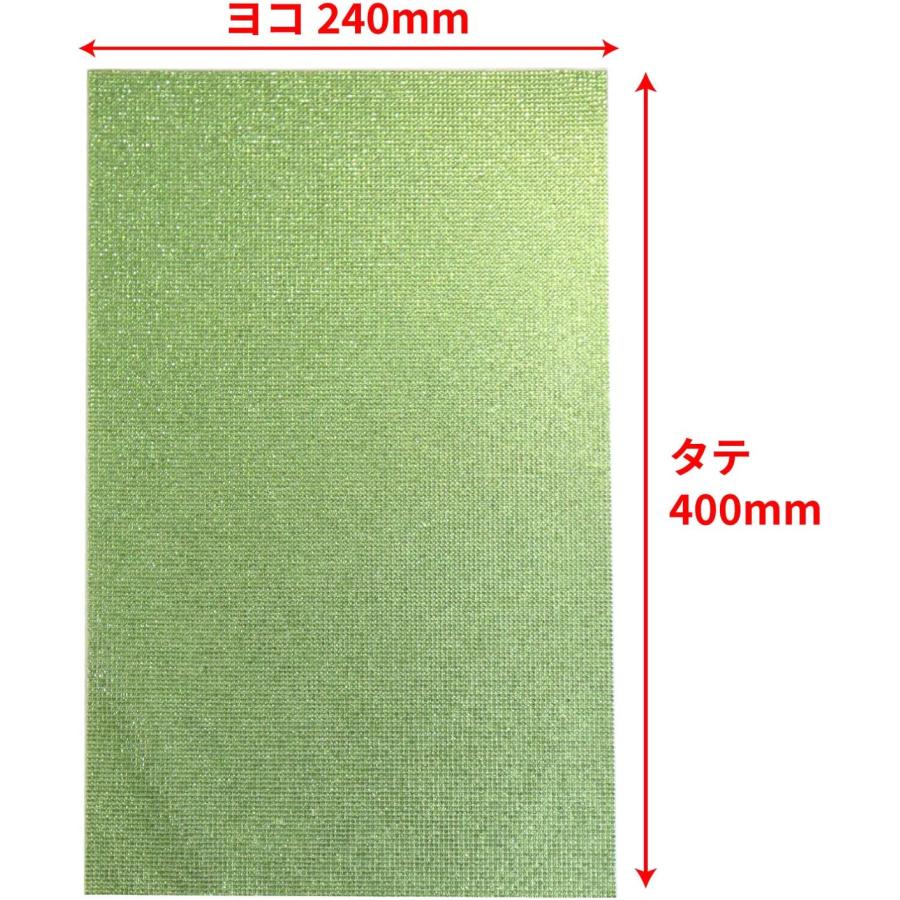 ラインストーンシール 粘着あり デコレーション スマホ シート ステッカー A4大きめサイズ 【ペリドット】1シート 240x400mm  S017 | きらきらぷんぷん丸 | 01