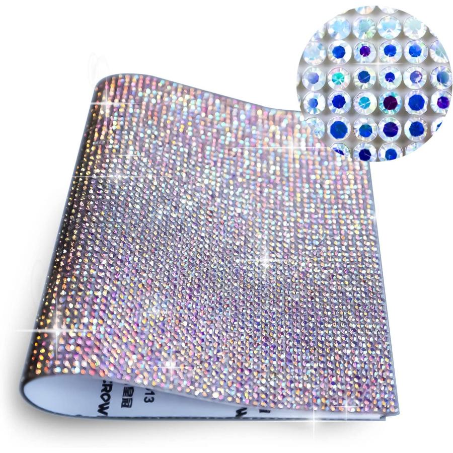 ラインストーンシール 粘着あり デコレーション スマホ シート ステッカー 大きめスマホサイズ【オーロラ】1シート 120x200mm  S021 | きらきらぷんぷん丸 | 02