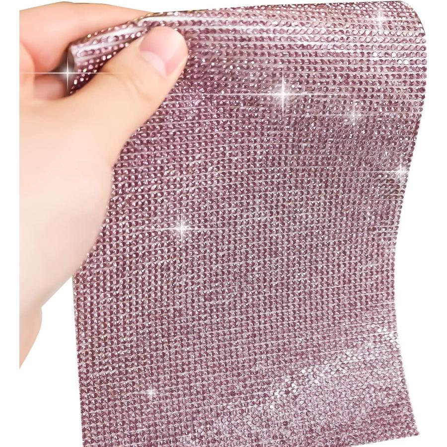 ラインストーンシール 粘着あり スマホ シート ステッカー 大きめスマホサイズ【ライトアメジスト】1シート 120x200mm  S022 | きらきらぷんぷん丸 | 05