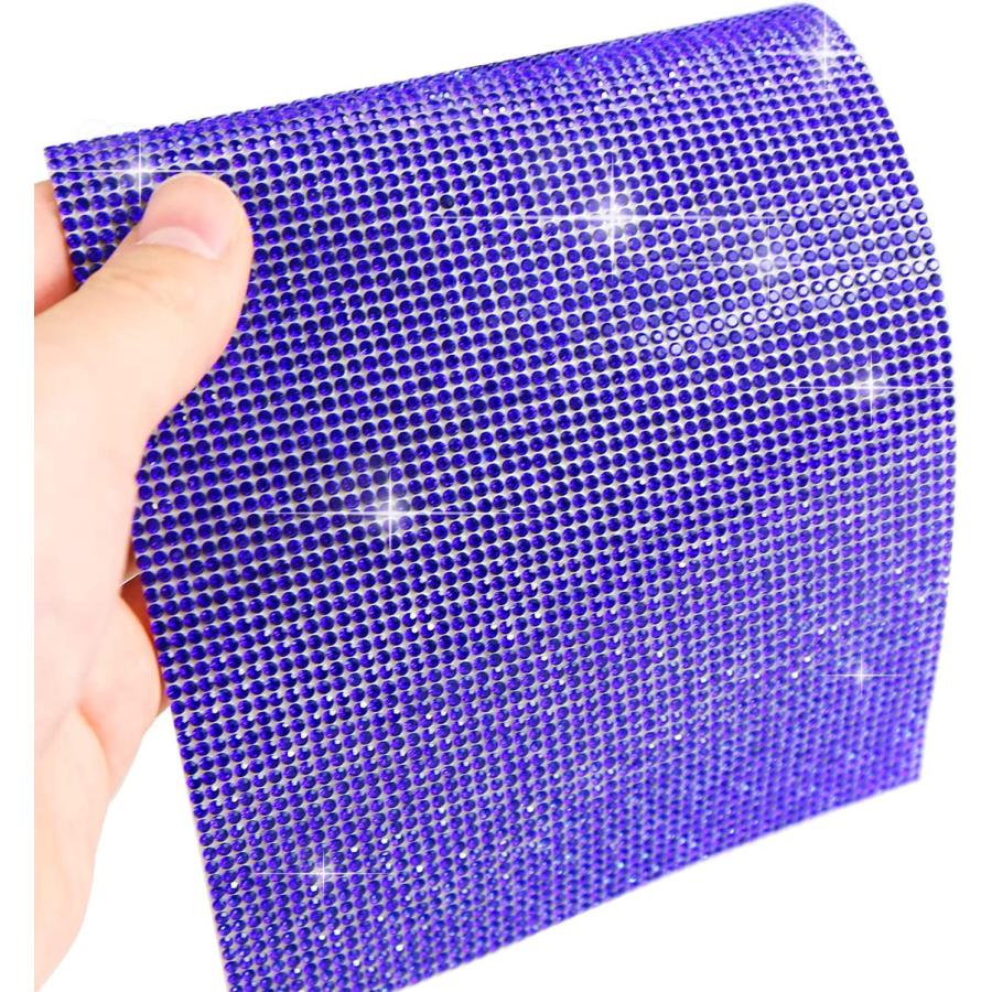 ラインストーンシール 粘着あり デコレーション スマホ シート ステッカー 大きめスマホサイズ【アメジスト】1シート 120x200mm  S024 | きらきらぷんぷん丸 | 05