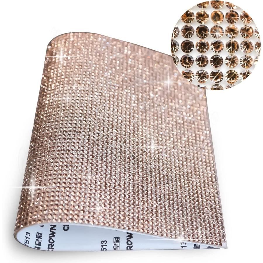 ラインストーンシール 粘着あり スマホ シート ステッカー 大きめスマホサイズ【ライトゴールド】1シート 120x200mm  S026 | きらきらぷんぷん丸 | 02