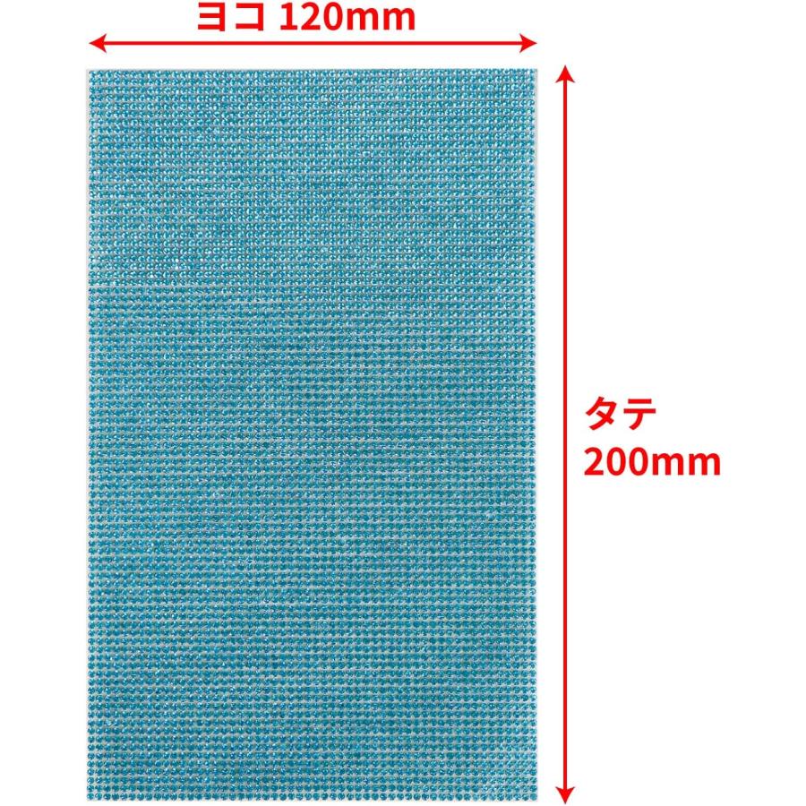 ラインストーンシール 粘着あり デコレーション スマホ シート ステッカー 大きめスマホサイズ【アクアマリン】1シート 120x200mm  S027 | きらきらぷんぷん丸 | 01