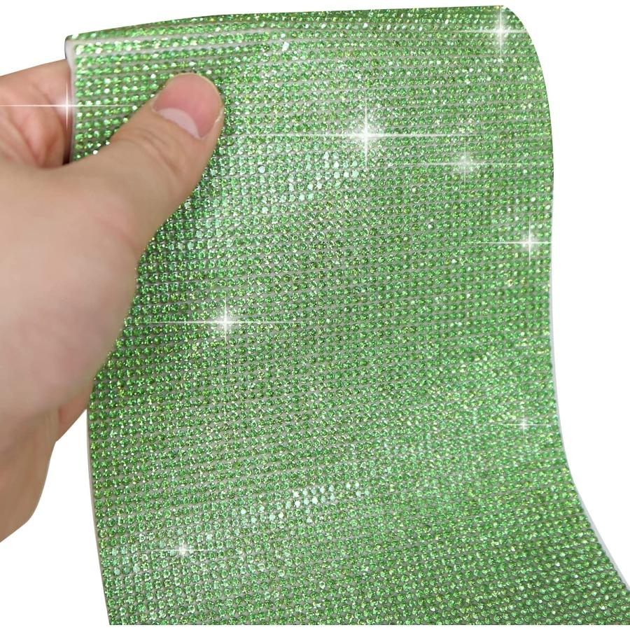 ラインストーンシール 粘着あり デコレーション スマホ シート ステッカー 大きめスマホサイズ【ペリドット】1シート 120x200mm  S028 | きらきらぷんぷん丸 | 05