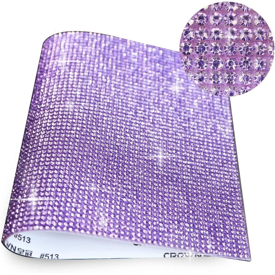 ラインストーンシール 粘着あり デコレーション スマホ シート ステッカー 大きめスマホサイズ【バイオレット】1シート 120x200mm  S030 | きらきらぷんぷん丸 | 02