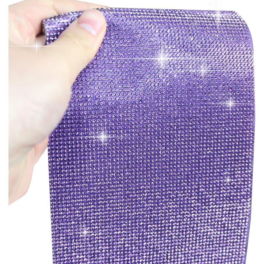ラインストーンシール 粘着あり デコレーション スマホ シート ステッカー 大きめスマホサイズ【バイオレット】1シート 120x200mm  S030 | きらきらぷんぷん丸 | 05