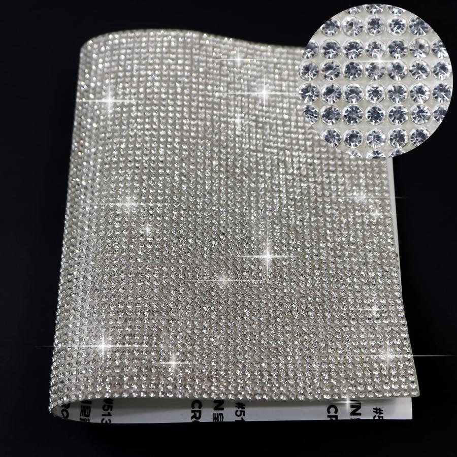 ラインストーンシール 粘着あり デコレーション スマホ シート ステッカー 大きめスマホサイズ【クリスタル】1シート 120x200mm  S031 | きらきらぷんぷん丸 | 03