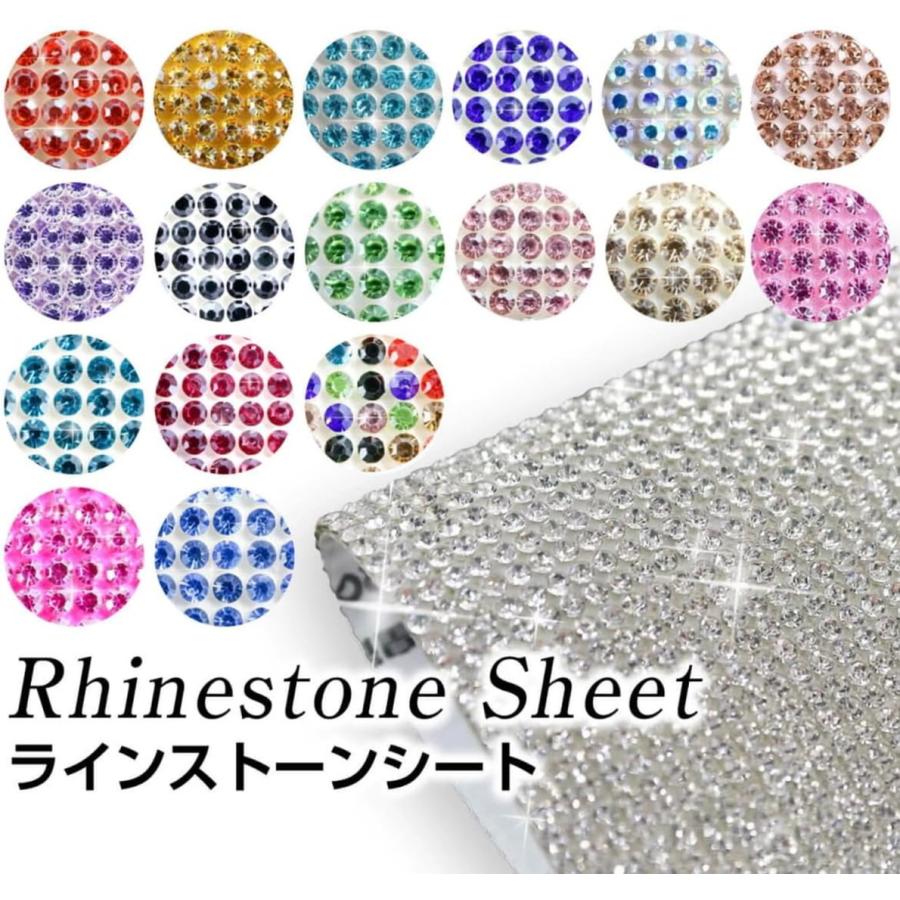 ラインストーンシール 粘着あり デコレーション スマホ シート ステッカー A4大きめサイズ 【ダークレッド】1シート 240x400mm  S034 | きらきらぷんぷん丸 | 03