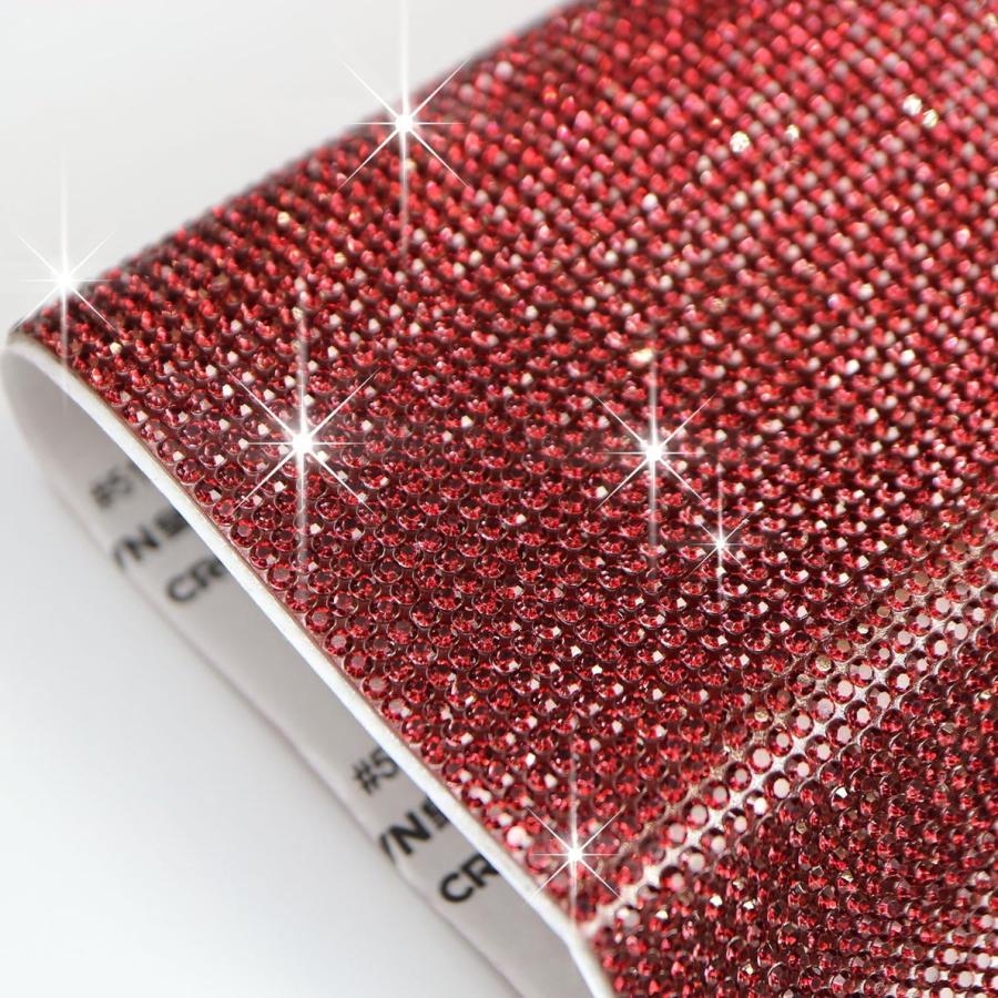 ラインストーンシール 粘着あり デコレーション スマホ シート ステッカー A4大きめサイズ 【ダークレッド】1シート 240x400mm  S034 | きらきらぷんぷん丸 | 05