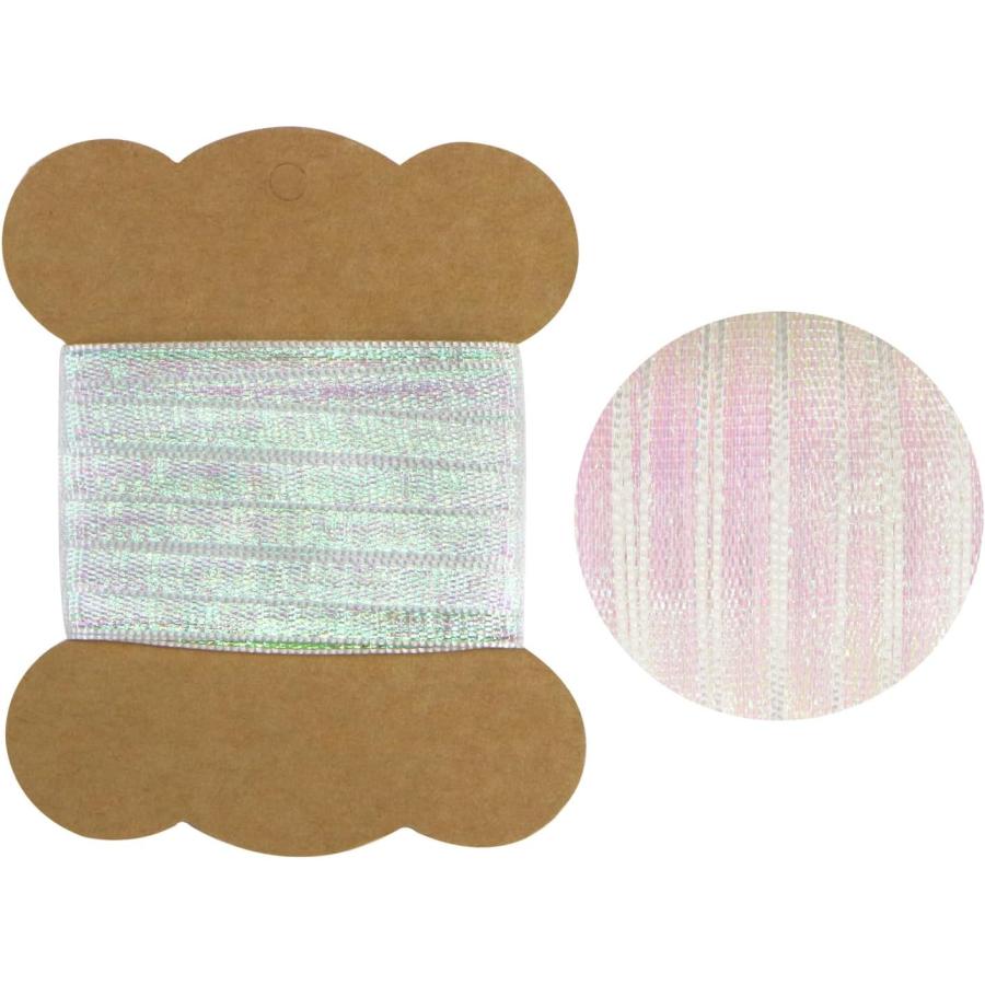 きらきらぷんぷん丸 オーガンジーリボン 両面 オーロラ ホワイト 白 幅