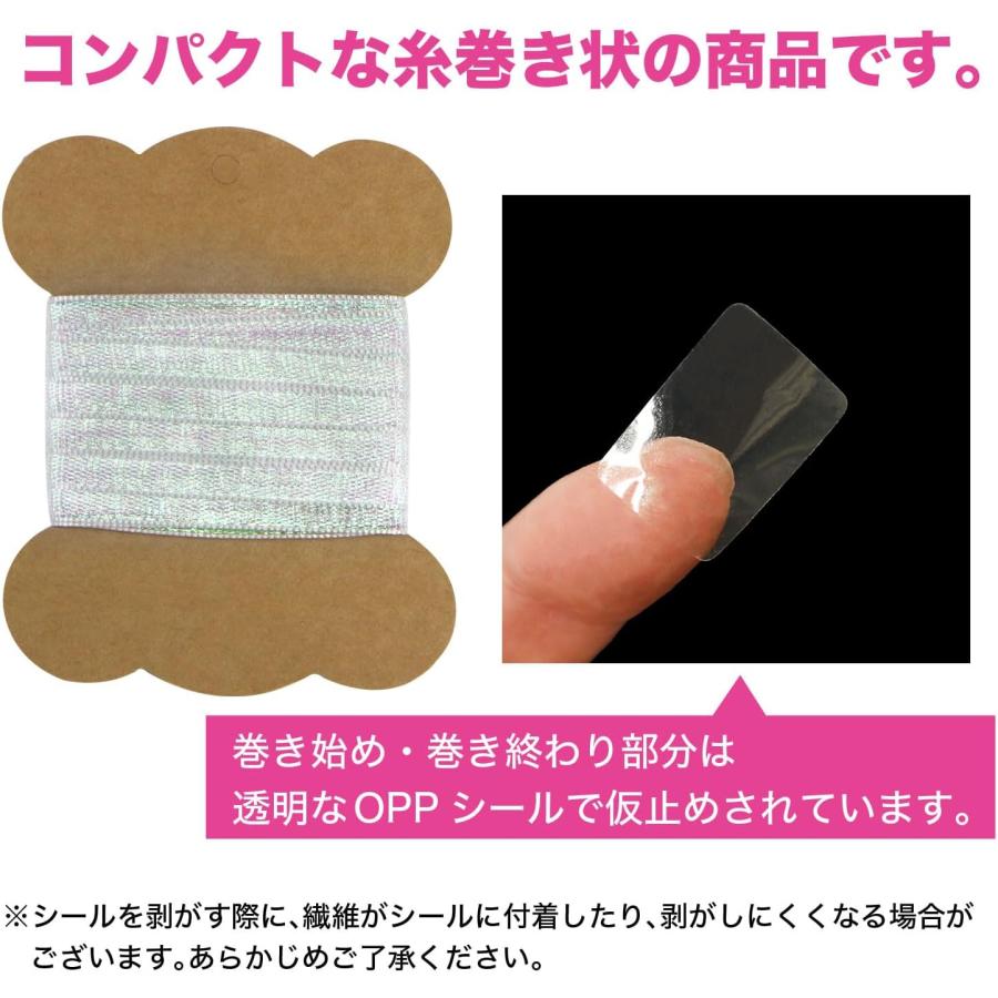 きらきらぷんぷん丸 オーガンジーリボン 両面 オーロラ ホワイト 白 幅