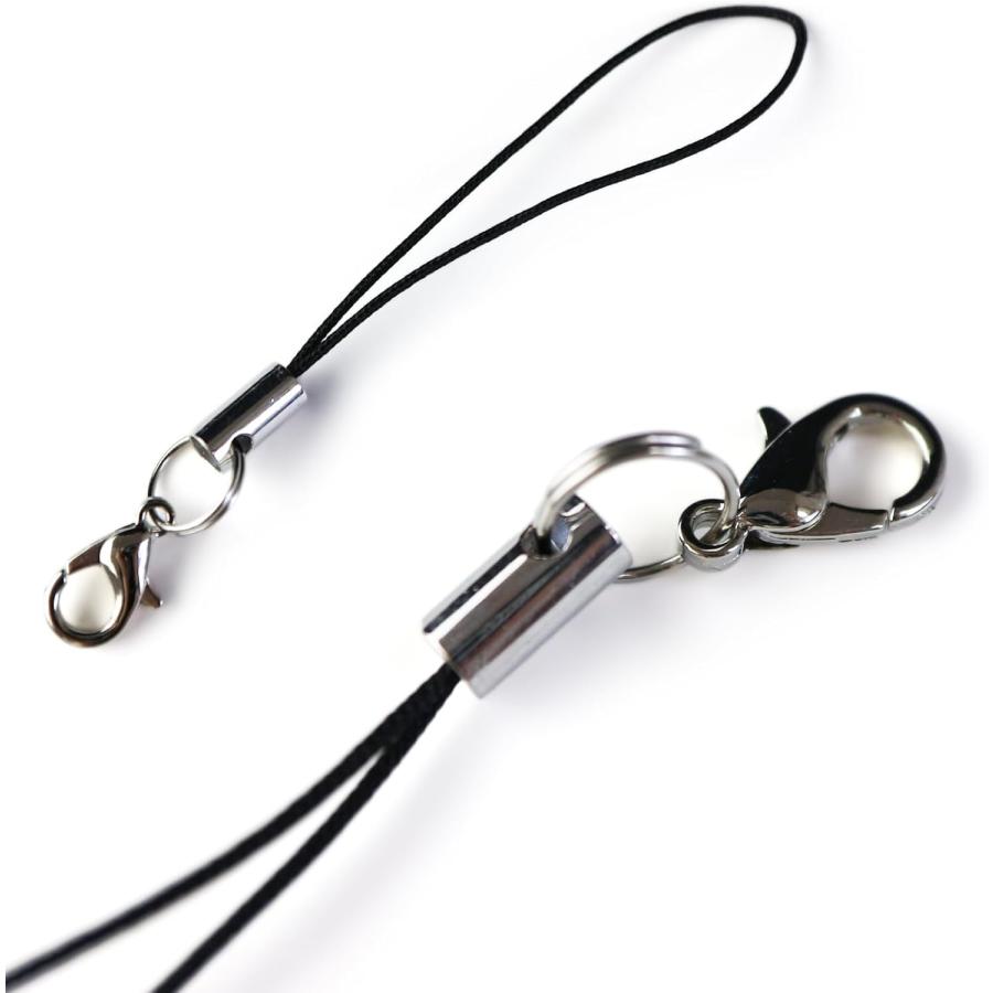 きらきらぷんぷん丸 カニカン付き携帯ストラップ 金具 パーツ ブラック