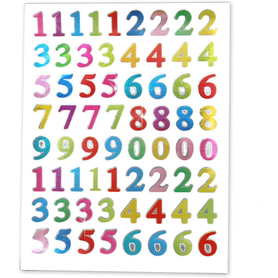 きらきらぷんぷん丸 数字シール ミックス カラフル ナンバー 1シート66