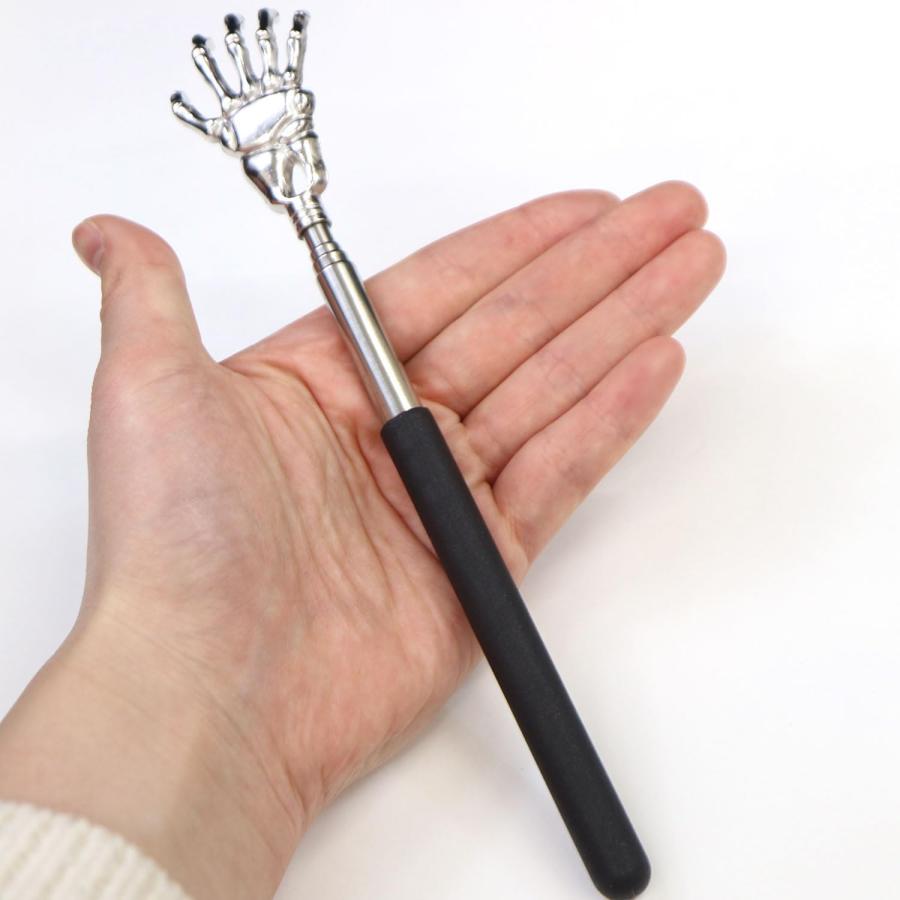 きらきらぷんぷん丸 孫の手 伸縮 金属製 背中かき棒 ブラック おもしろ