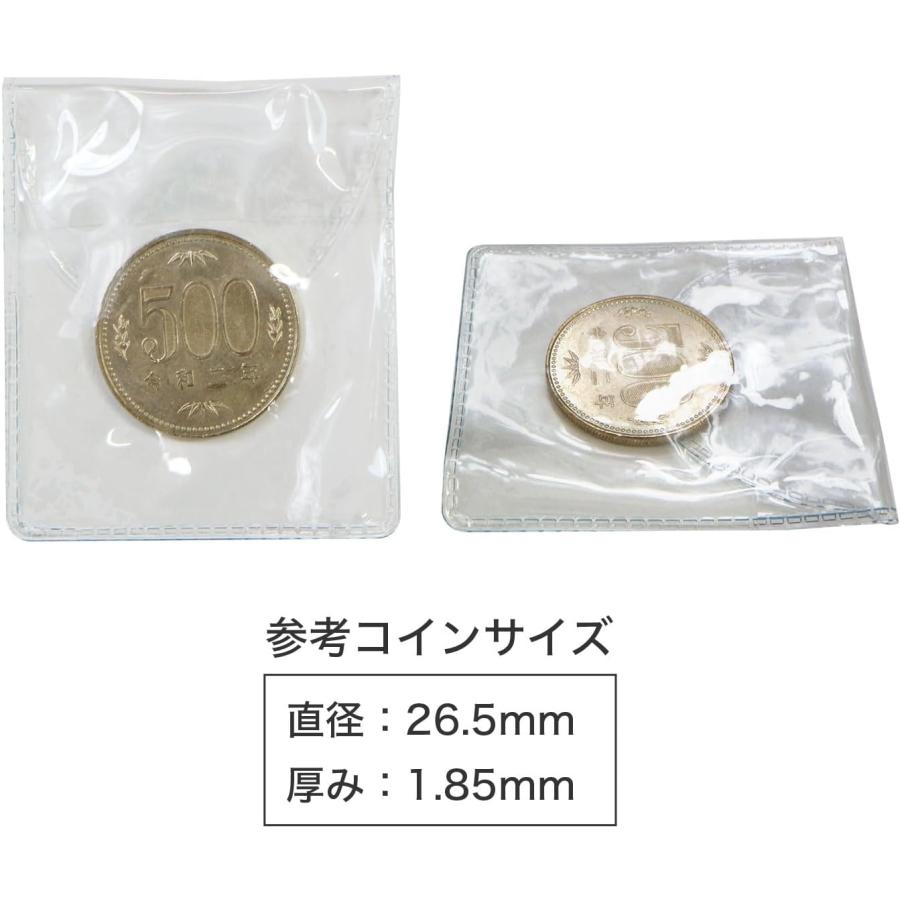 コインスリーブ 20枚入り 52x57+36mm 小物入れ 透明 PVC製 保護 鑑賞 収納 コインケース 耐水 薄型 軽量 記念硬貨 アクセサリー  きらきらぷんぷん丸 ZK-005