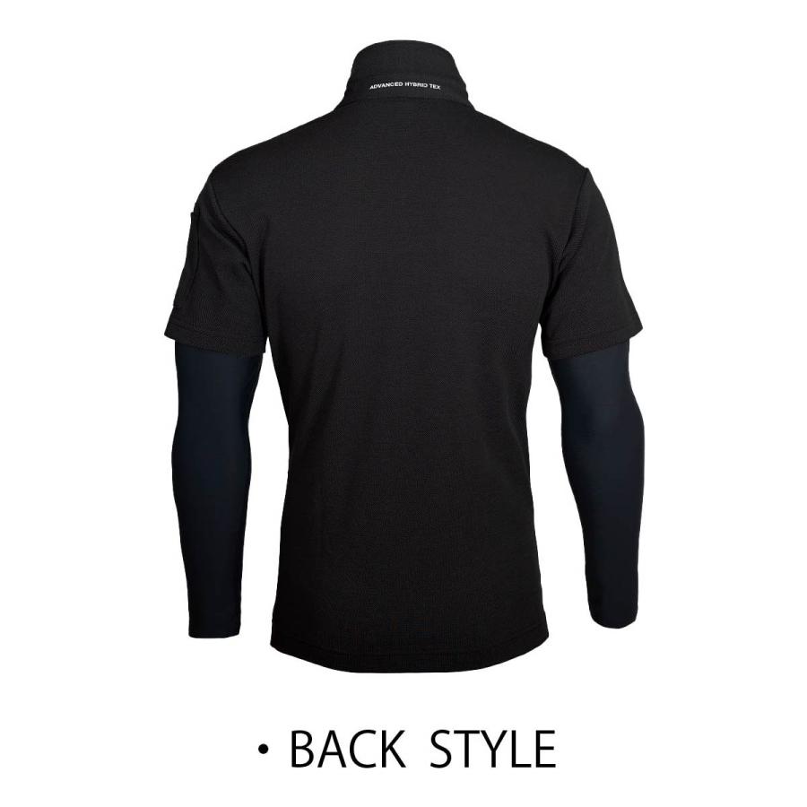 作業着 ポロシャツ フェイクレイヤード ドライ 重ね着風 アーム