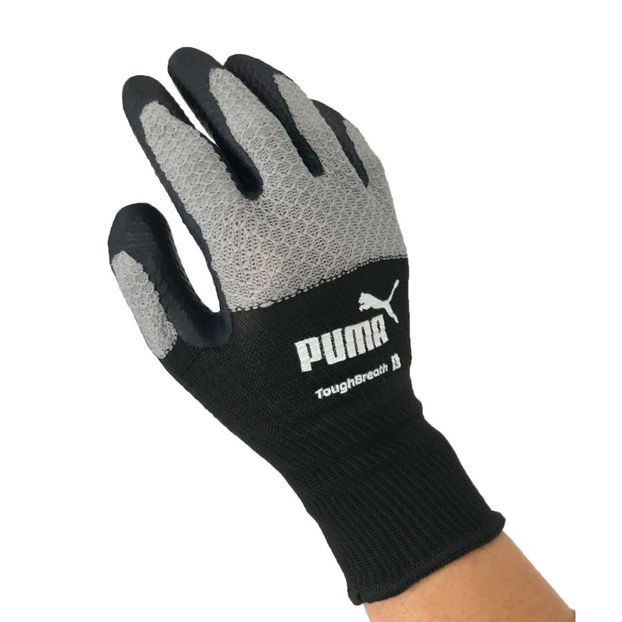 背抜き手袋 PUMA  天然ゴム タフブレス 耐久性 通気性 3D グレー  S/M/L/LL PG-1430｜workway｜03