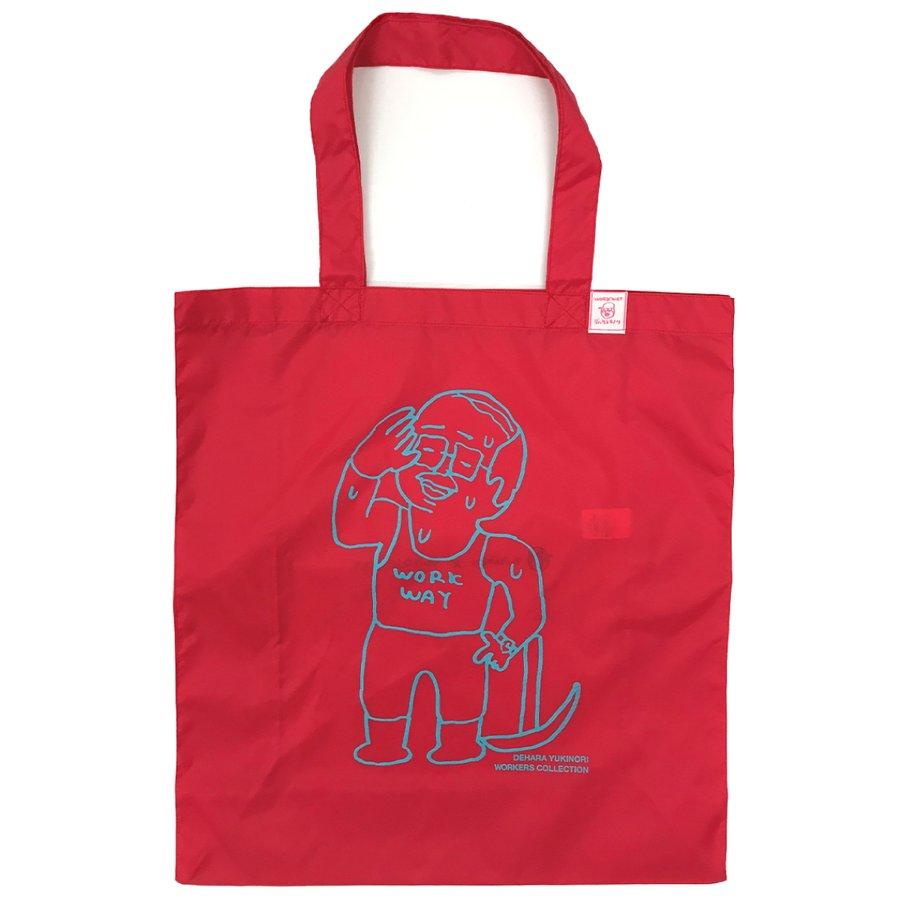 デハラユキノリ デハラユキノリ 限定 ナイロン エコバッグ 20L ブルー レッド