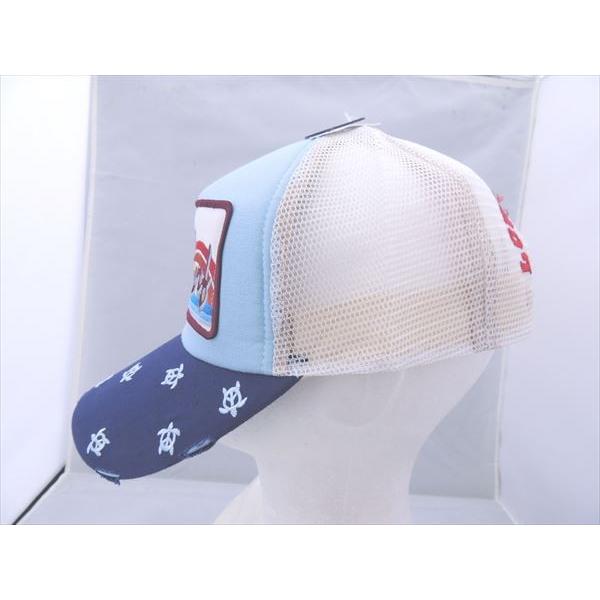 オリジナル メッシュキャップ HulaSurf Hawaii ダメージ加工 亀刺繍紺つば 白メッシュ 2555● |  | 01