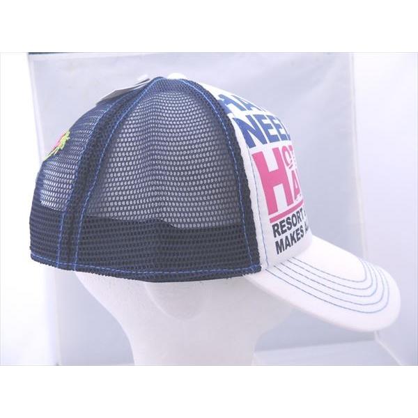 オリジナル メッシュキャップ USA HOT Hawaii 亀虹刺繍 白つば 黒メッシュ 2557● |  | 02