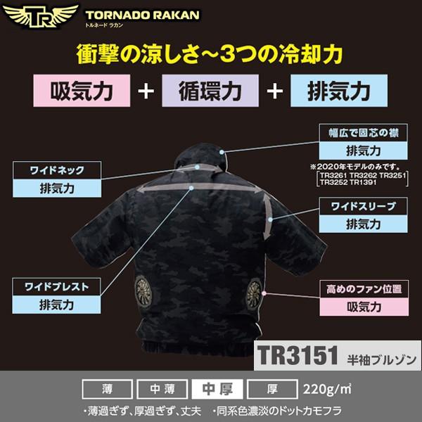 トルネードラカン TORNADO RAKAN 空調服一式　半袖ブルゾンLサイズ ファン付き作業着 TORNADO RAKAN トルネードラカン 半袖ブルゾン